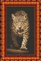 Хищники Леопард КБЖ 2005.Основа на габардине для вышивки бисером и крестом